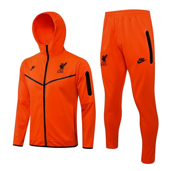 Hoodies Komplett Set Liverpool 2022-2023 Orange